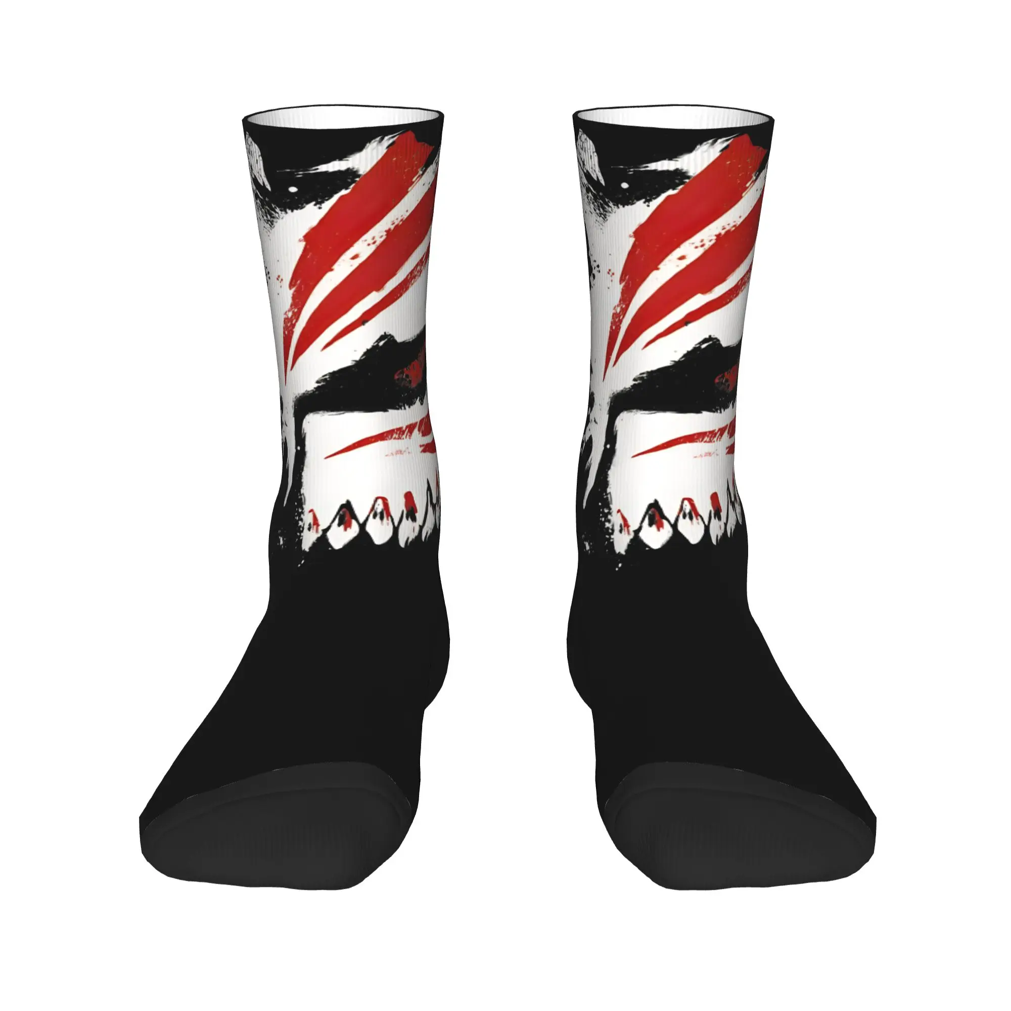 Men's Socks Crimson Anime Hollow Mask Dark Red Abstract Spirit Stockings Autumn Funny Warm Soft Socks Cycling Anti Skid Socks