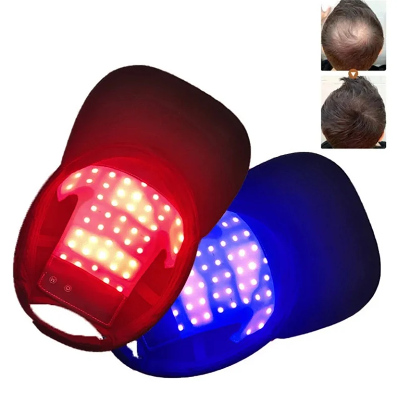 B02C-الأشعة تحت الحمراء أداة نمو الشعر العلاج الطبيعي غطاء رأس الليزر الأحمر الأزرق الضوء جهاز العناية بالشعر الاسترخاء العلاج #5