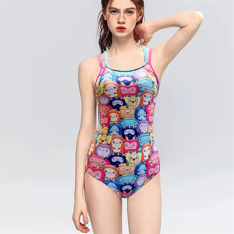 Sexy One Piece Swimsuit Women Sports Swimwear Tummy Control Bathing Suit Thong Monokini Training Slimming Yong Girl Beachwear