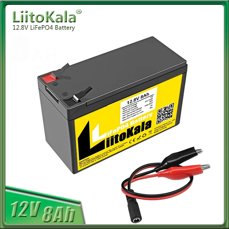 

LiitoKala 12V 8Ah LiFePO4 Lithium Iron Phosphate Rechargeable Battery With 10A BMS for Fish Finder, Scooter, Light, Kids Car