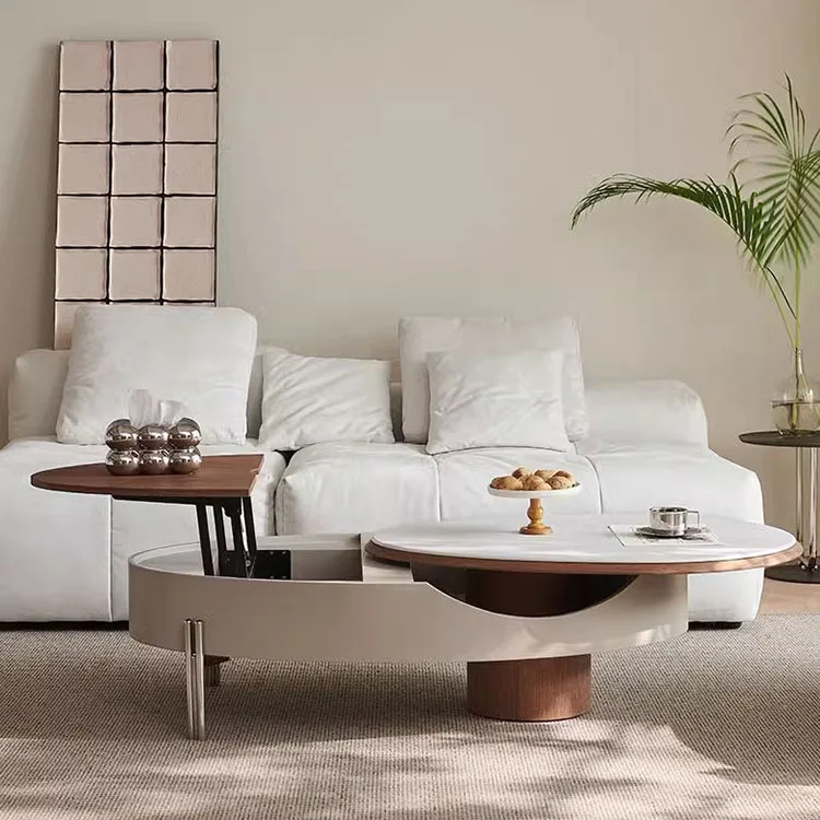 

#*Ovaler, verstellbarer Couchtisch, multifunktional für das Wohnzimmer mit Stauraum und als Kaffeetisch nutzbar, Couchtisch
