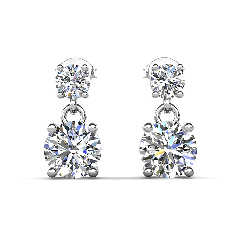 

Серьги-гвоздики Daisini из качественной латуни с покрытием из белого золота 18 карат, украшенные австрийскими кристаллами премиум-класса для женщин, пирсинг