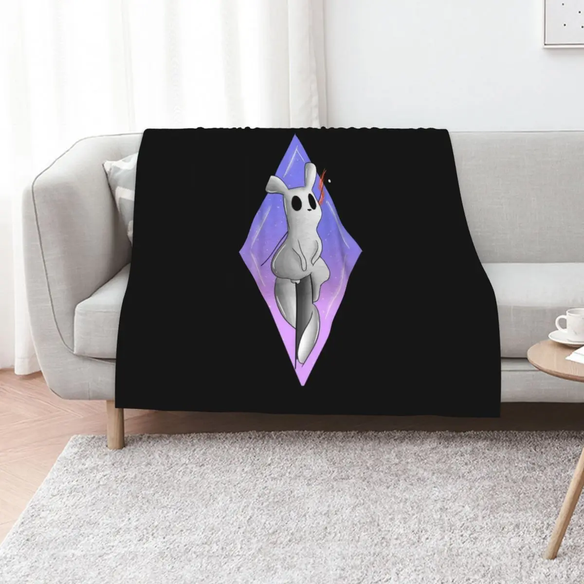 Diamond Slugcat // Rainworld Throw Blanket Bed linens Plush Flannel Fabric manga Nap Bed Fashionable Blankets