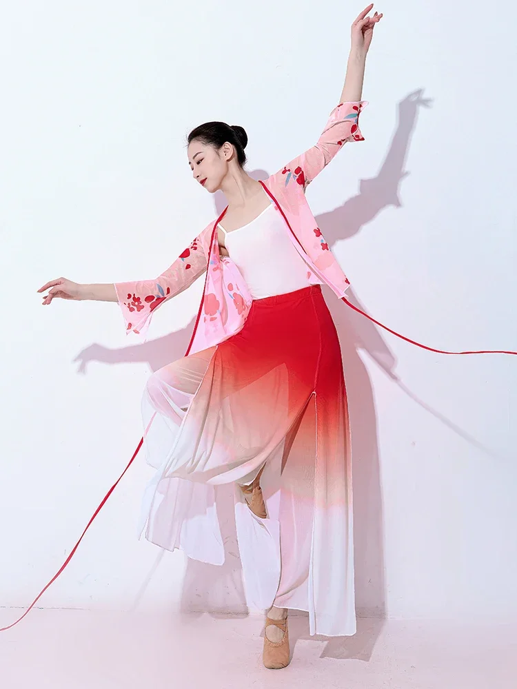 Costumi di danza classica donne sari Body Rhyme Floating danza cinese pratica vestiti donne Fan Dance Performance abbigliamento