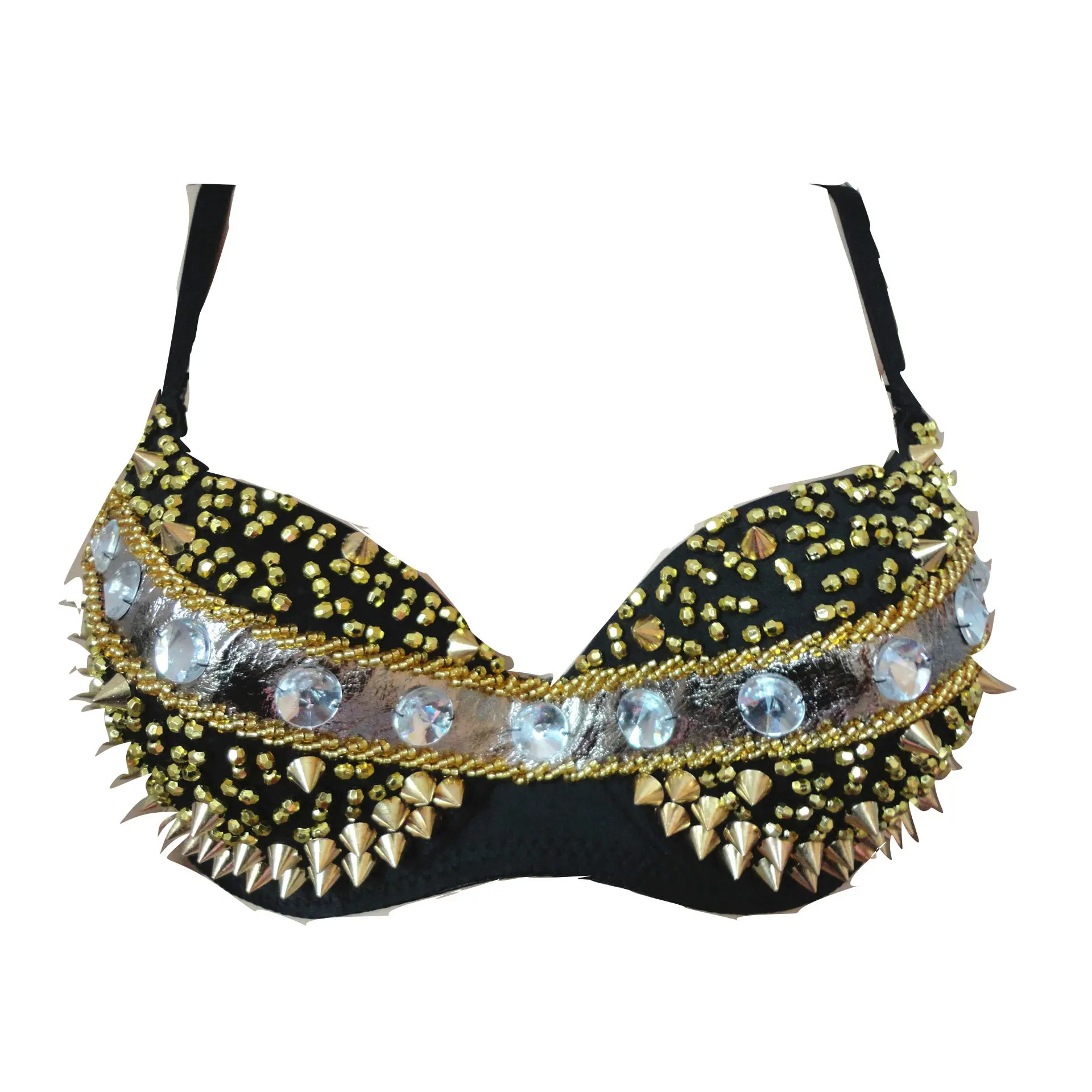 Belly Dance Bra Nightclub Bra DS Show Costume Rivet Bra Nail Bead Sexy Bra Lingerie Disco Wear Underwear Women Sexy Bra