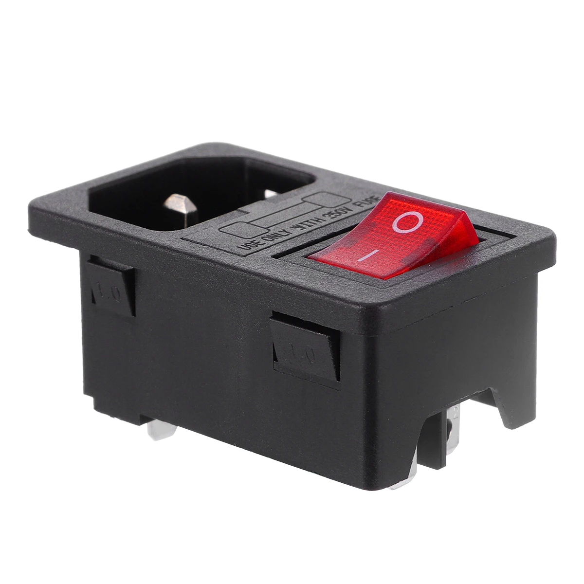 

Lighted Fuse 3-Pin Ac Power Socket AC Power Switch Inlet Black Electrical Outlet Rocker for Computer Equipment