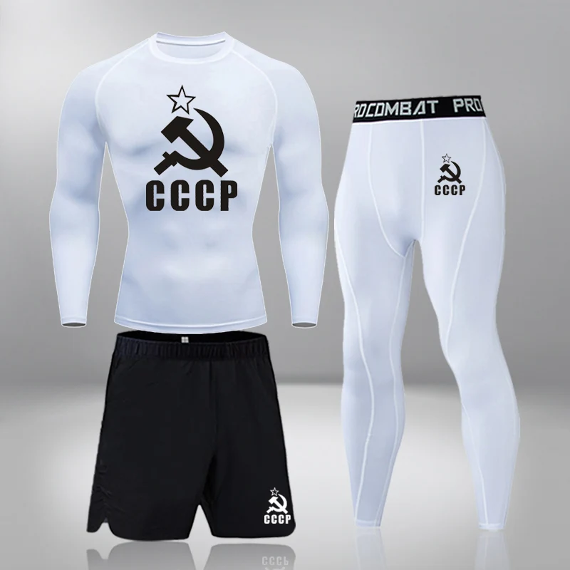 Herren Thermo Unterwäsche Set MMA Trainings anzug Fitness Leggings Basis Kompression Fitness studio Sporta nzug Hosen Rash guard Kleidung Marke Shirt