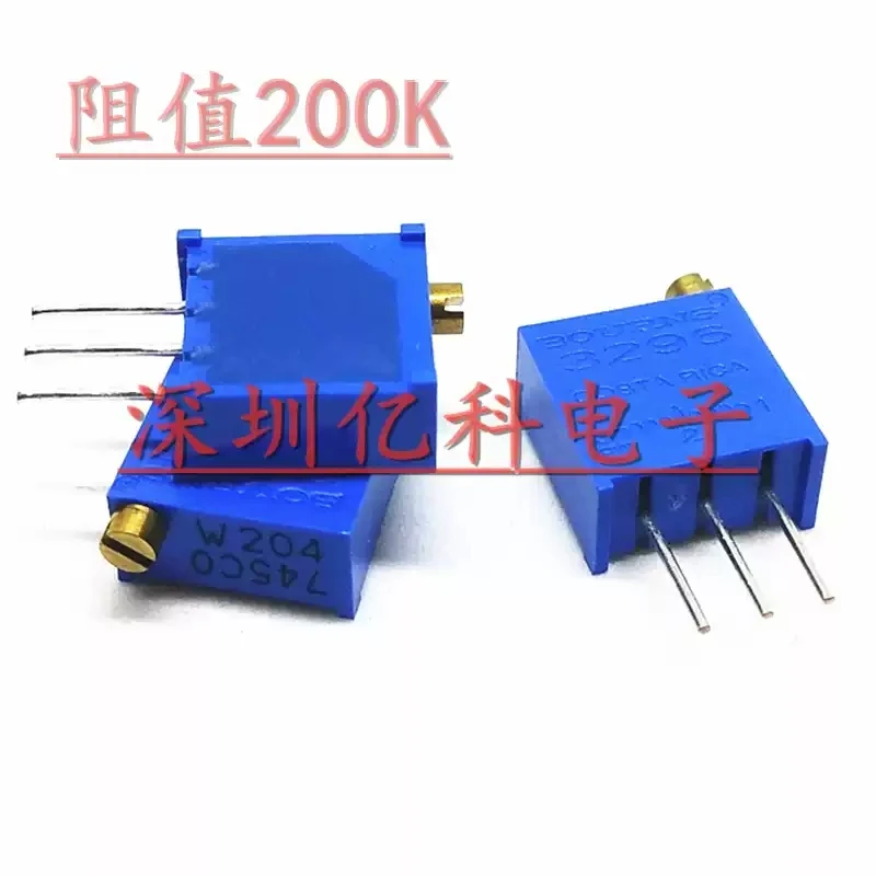 3296W-1-204LF imported from the United States BOURNS multi turn precision adjustable resistor W204 potentiometer 200K