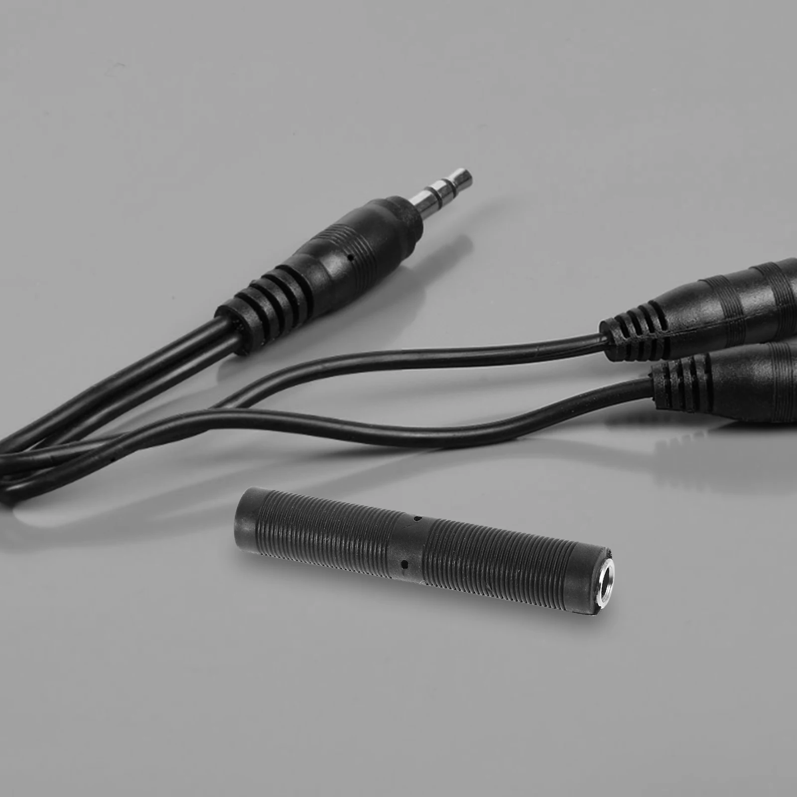 

2 Pcs Audio Adapter Stereo Jack Joiner Mother-to-Mother Black Cable for Microphone