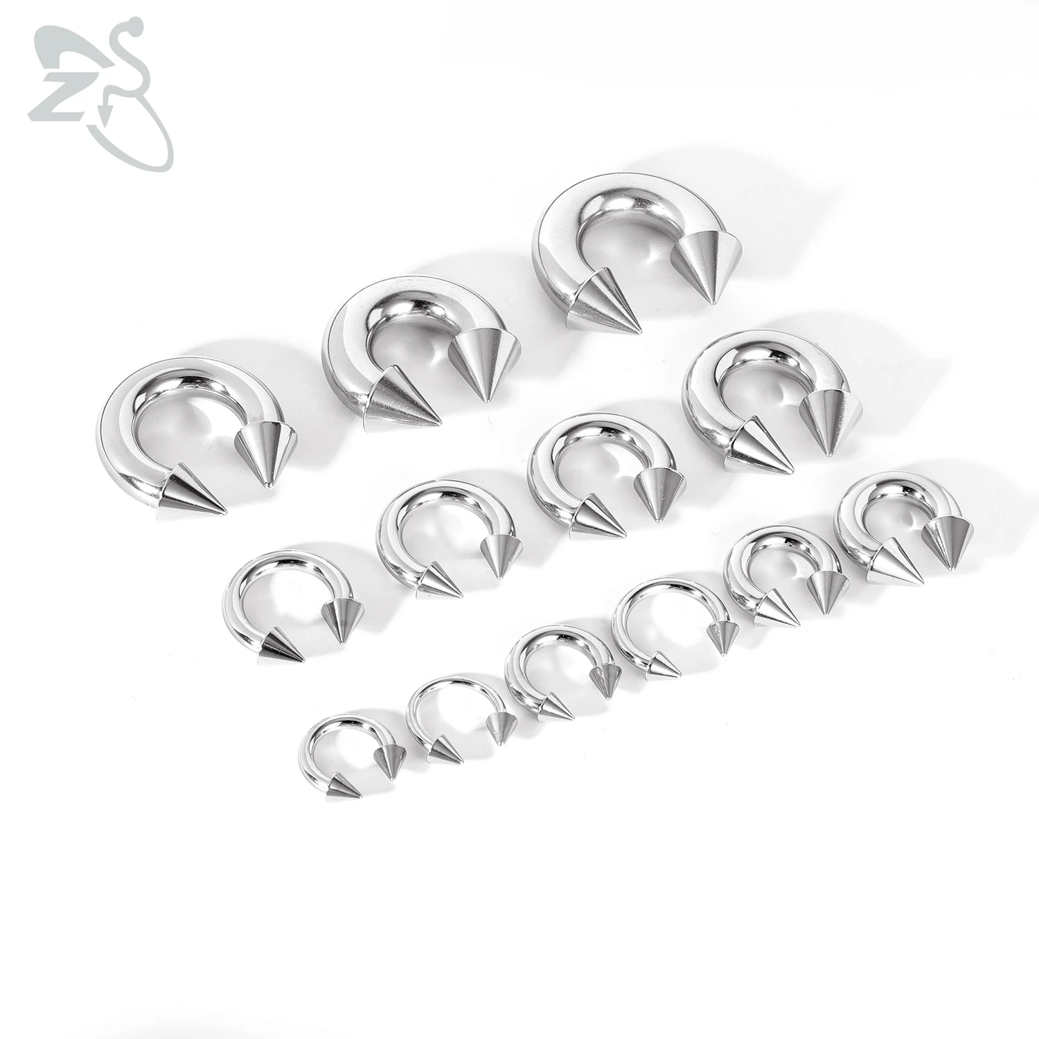 ZS 1PC 00/0/2/4/6/8G Spike Edelstahl Nasenring Für Männer Frauen Punk Große Gauge Septum Piercings Spike Ohr Flesh Expander – Detail 5