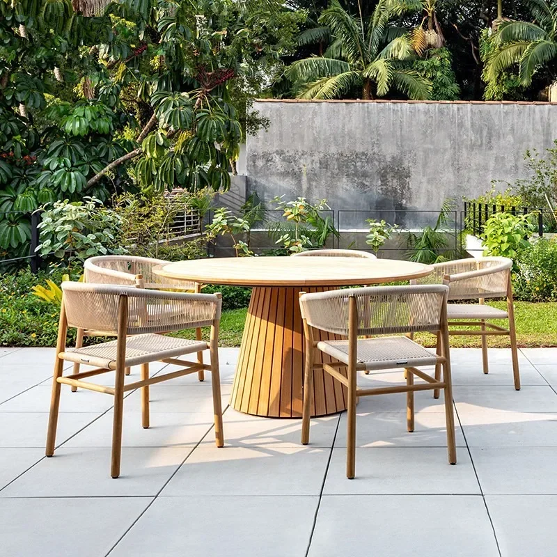 Outdoor rattan chair combination courtyard villa outdoor furniture garden rattan tables and chairs two sets of approval