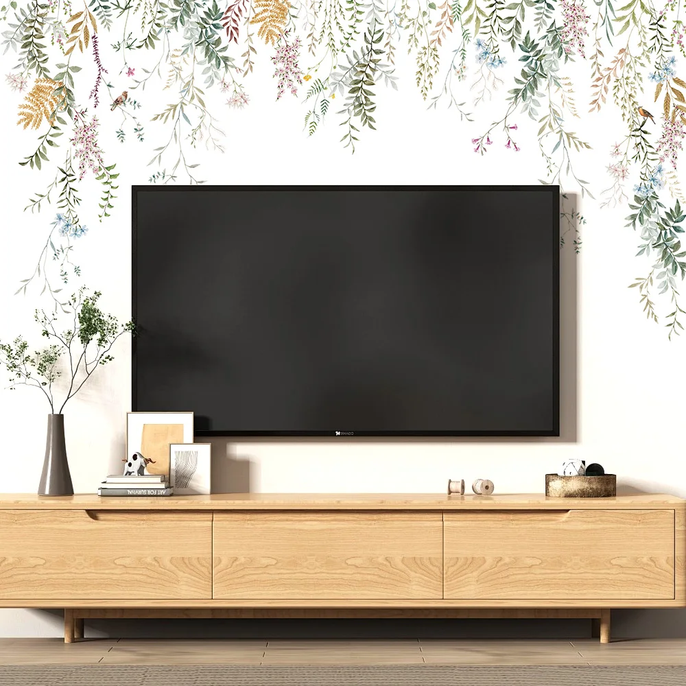 Ink Wall Stickers Green Vine Tree For Living Room Bedroom Home Background Wall Decor Self-adhesive Vinyl Sticker Wallpaper view 2
