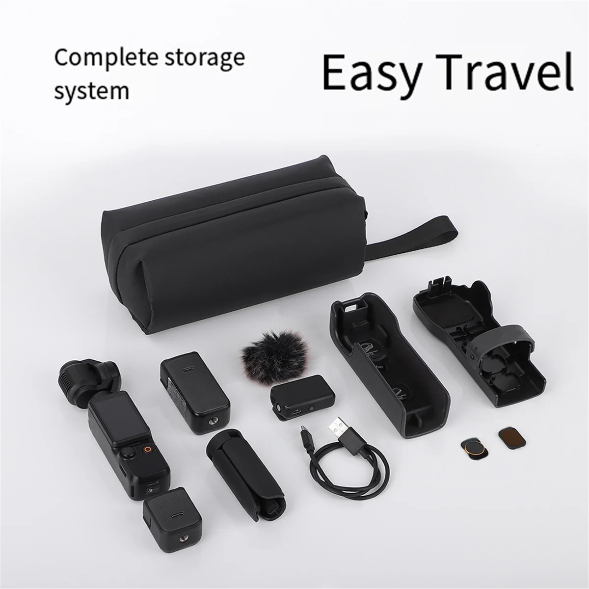 【حصريًا!】حقيبة يد واقية لـ DJI Pocket 3 صندوق تخزين محمول مضاد للخدش ملحقات الكاميرا منظم للجيب 3
