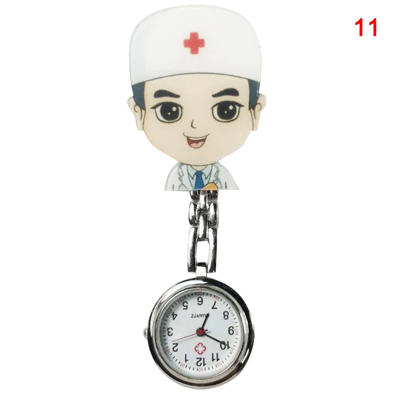 2023 Dark Glow Cartoon Quartz Harajuku Hanging Nurse Pocket Watch For Women Glass Wall Watch Without Cover Nurse pocket Watch