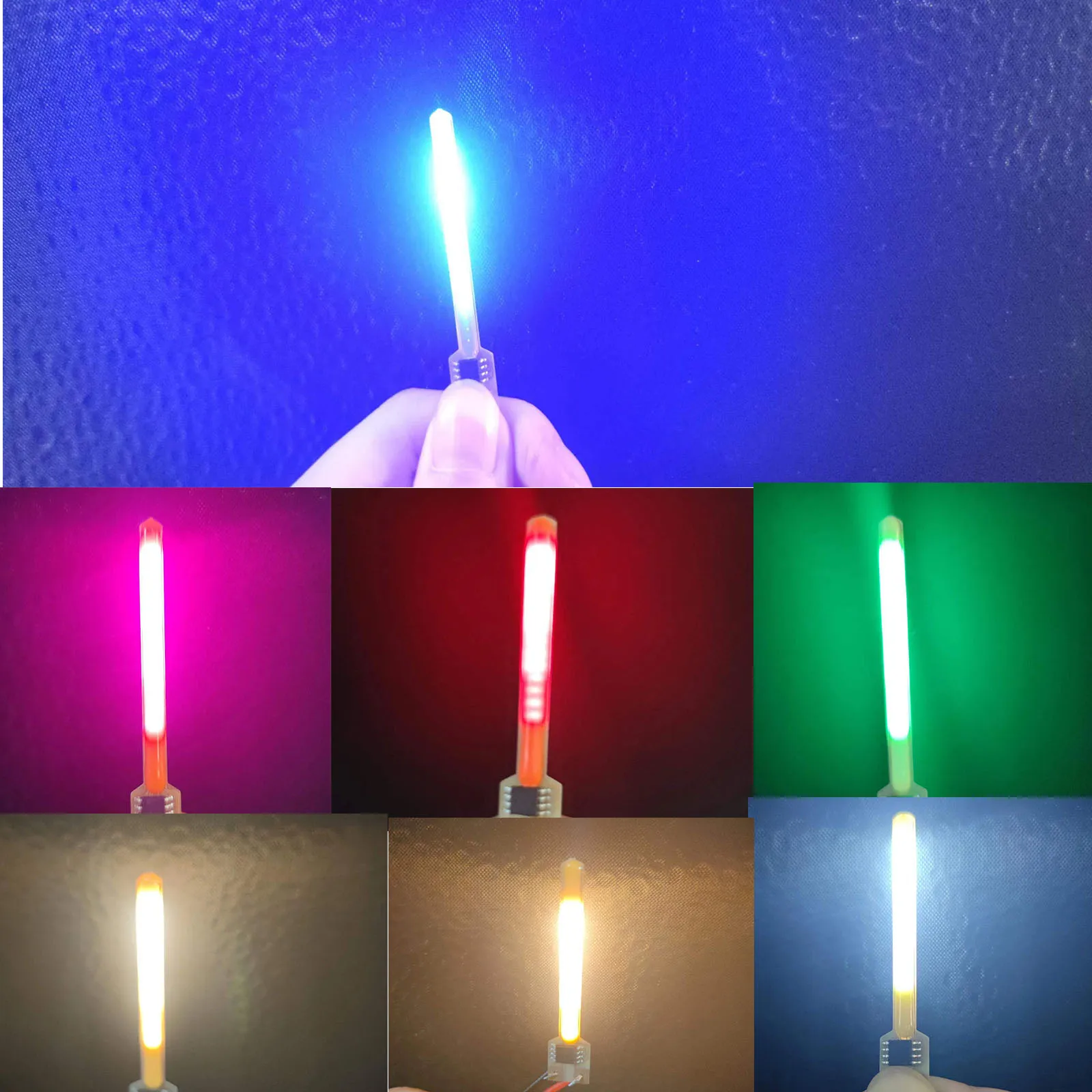 Meteor Shower Flowing LED Filament, 3V COB, 58mm, 2200K, Bleu, Rouge, Rose, Vert, Pièces In347, Accessoires de lumière structurels ente, Diodes DIY