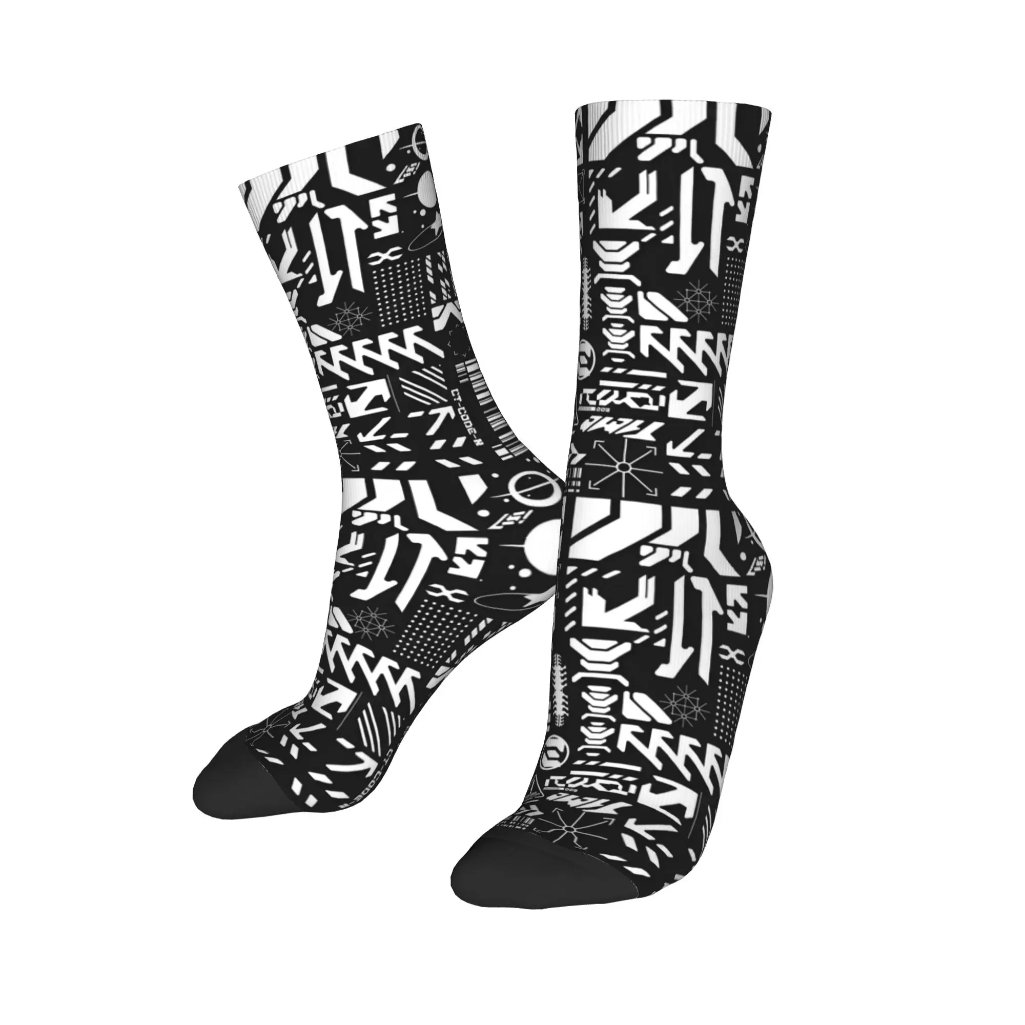Custom Harajuku Cyberpunk y2k Gaming Template Socks Women Men Warm 3D Printing Futuristic Set Collection Sports Basketball Socks
