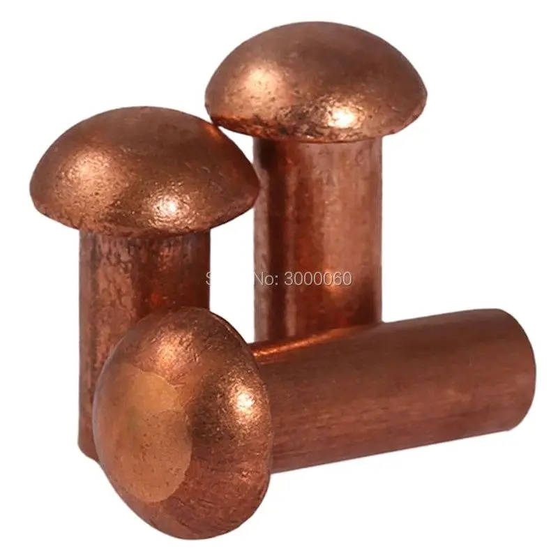 50pcs M5x10mm GB867/DIN660 Brass Copper Cup Rivets round Head Solid for DIY Crafts And Home Improvement