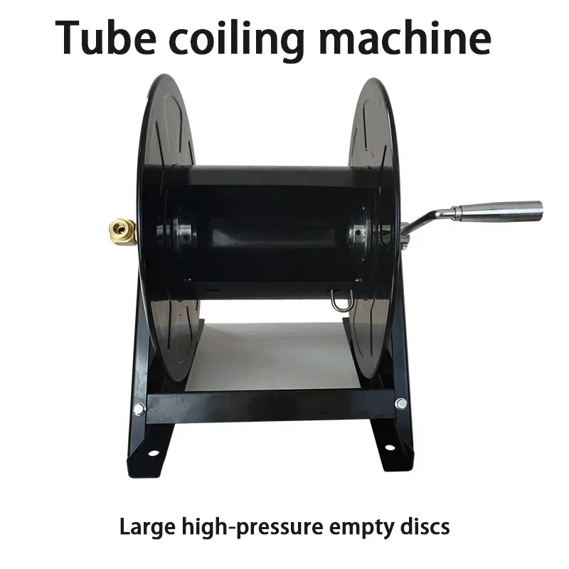 Large Steel Hand Crank Hose Reel | Rotating Storage Spool for Hoses and Cables Organization