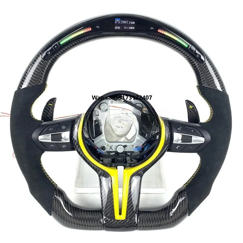 

Suede Carbon Fiber Steering Wheel for F80 F82 F87 F22 F23 F30 F31 F32 F33 F34 F36 X3 X4 X5 X6 2020LED Car Interior
