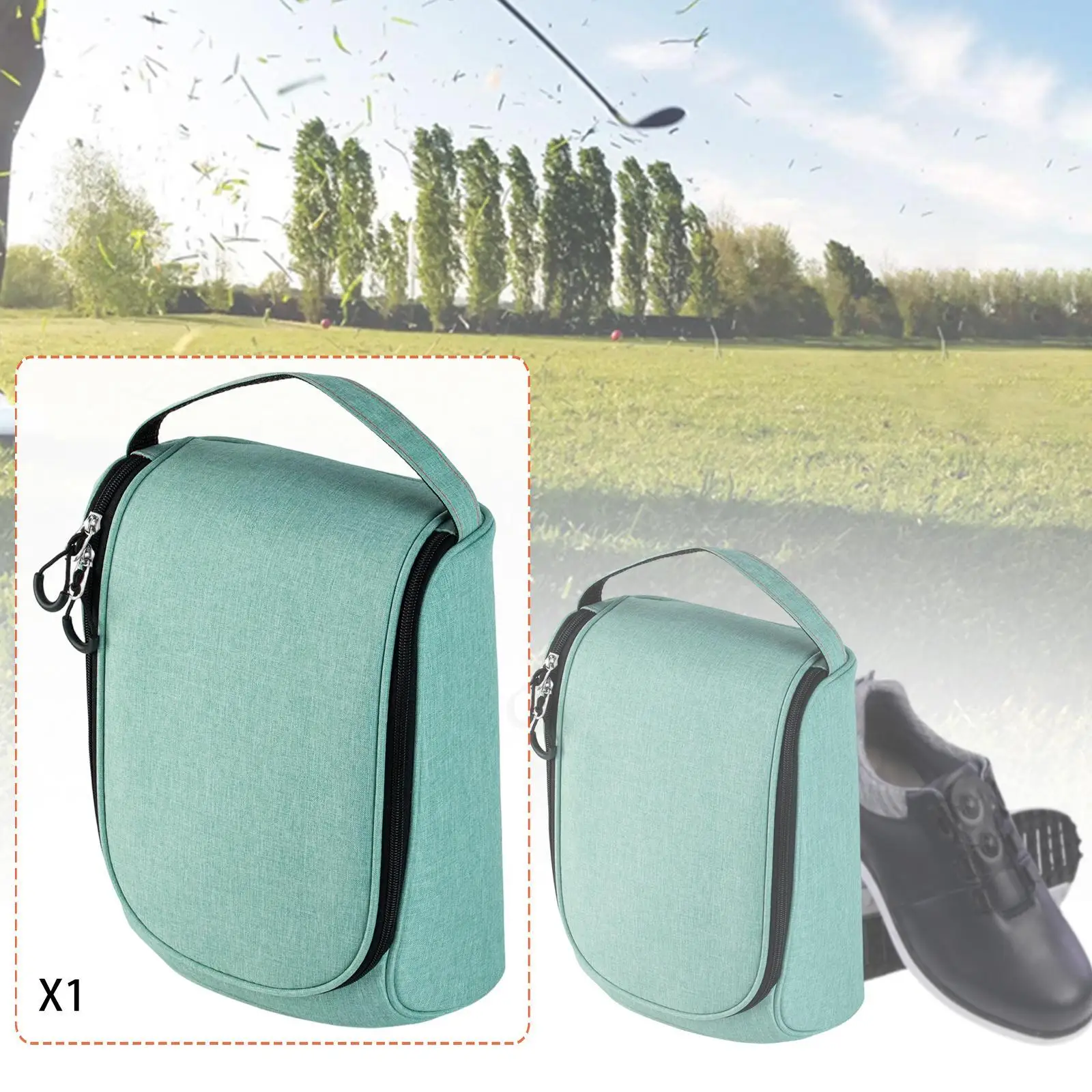 Zippered Golf Shoe Bag Men Women Waterproof Dustproof Storage Carrier with Handle for Golf Accessories Outdoor Travel