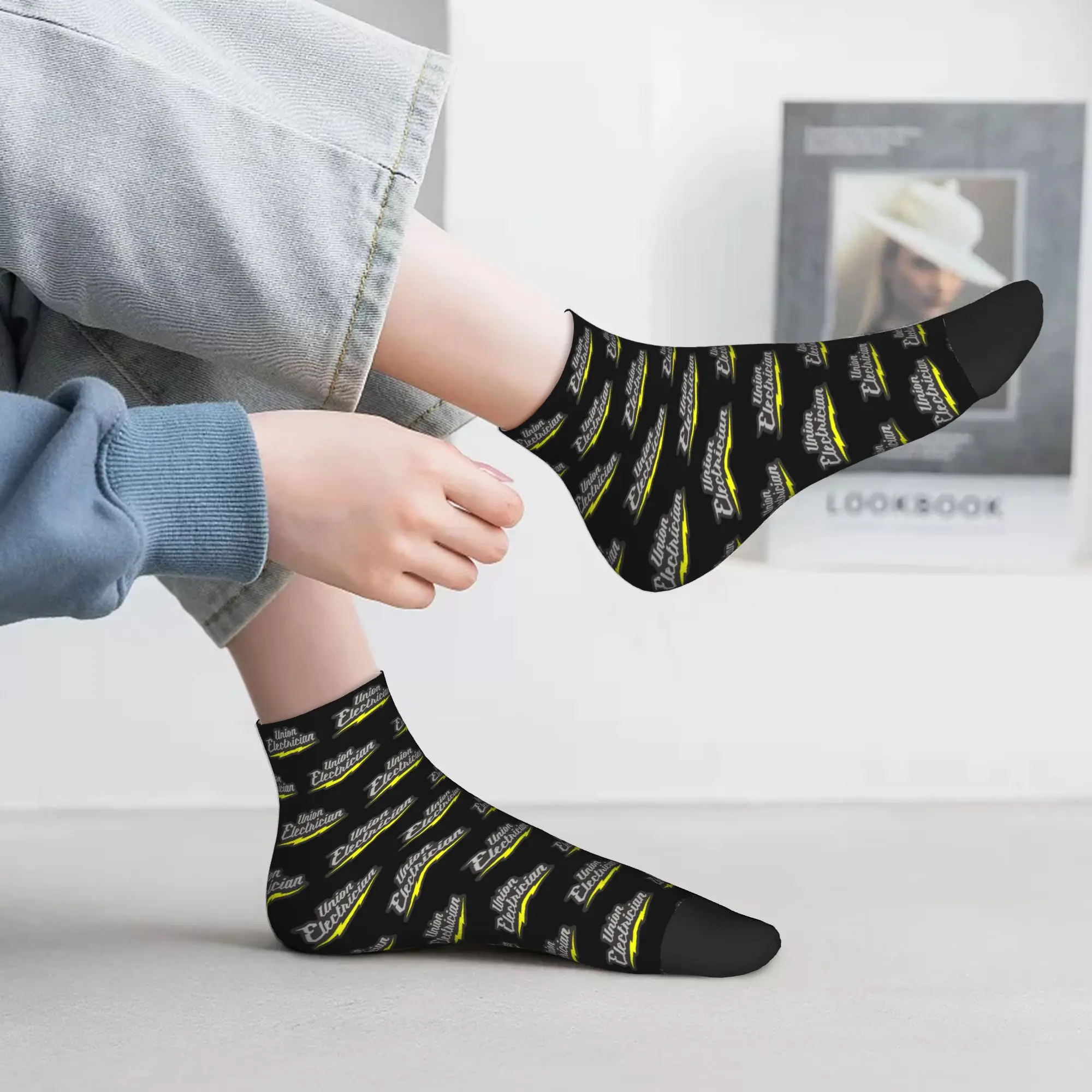 All Seasons Union Electrician Socks Harajuku High Quality Crew Socks Hip Hop Stockings for Men Women Gifts