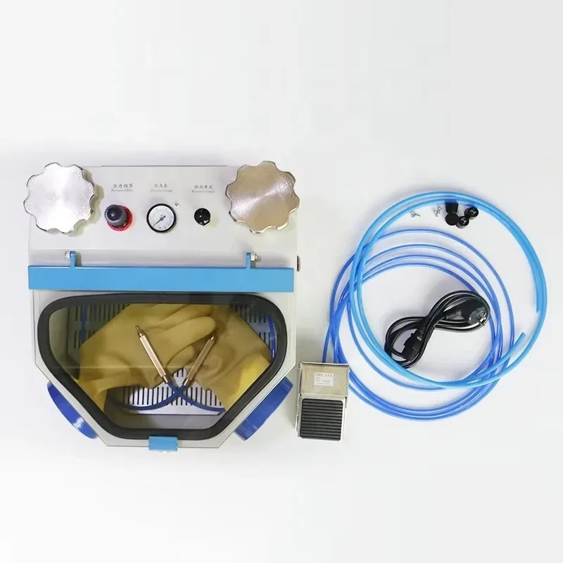 Dental Double Pen Fine Sandblaster Unit with Light Emitting Diode Bulb 2 cans