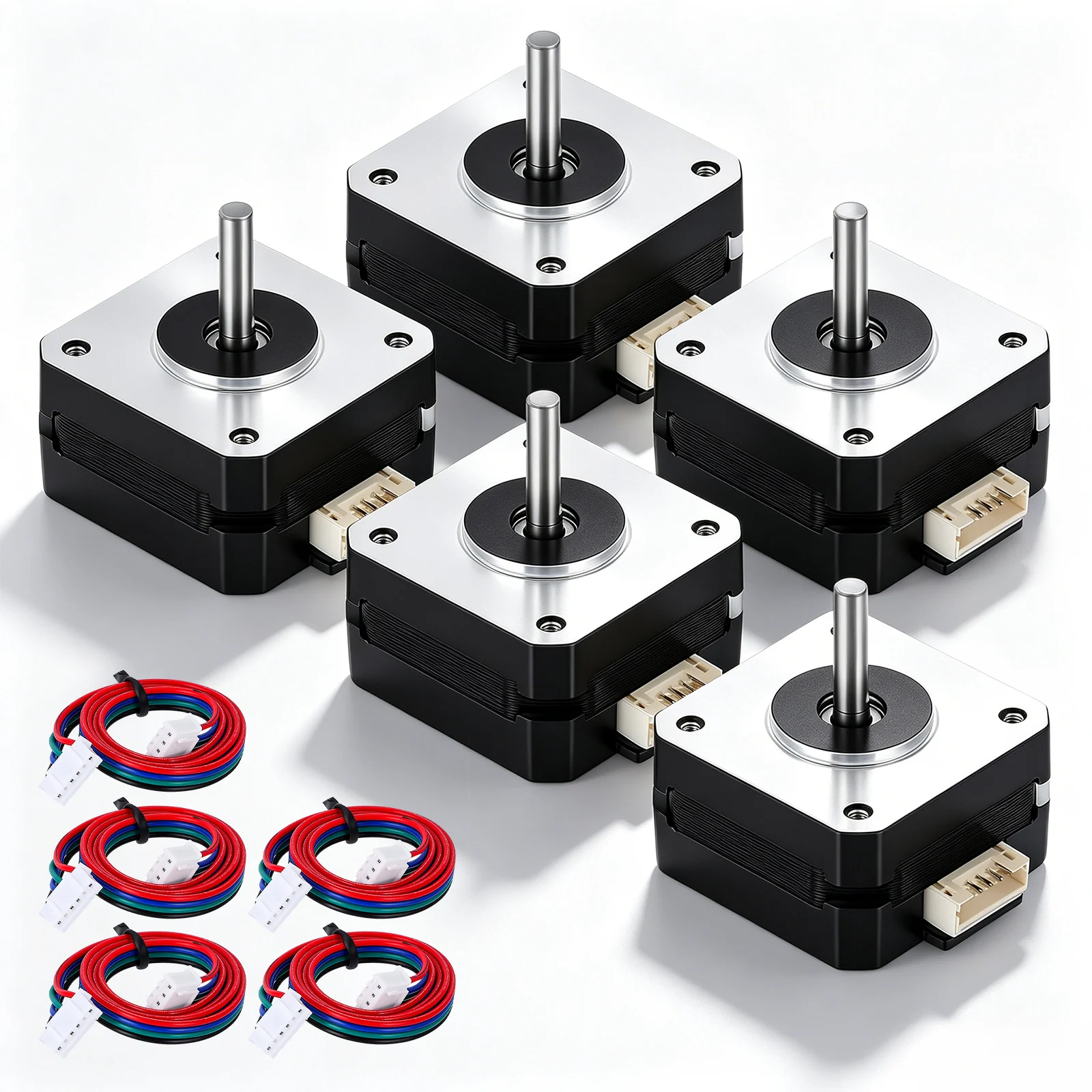 5 moteurs pas à pas Nema17 17HS4401 1.8 °   Moteur 1,5A 42N.cm 42BYGH à 4 fils pour machine de gravure laser CNC, imprimante 3D