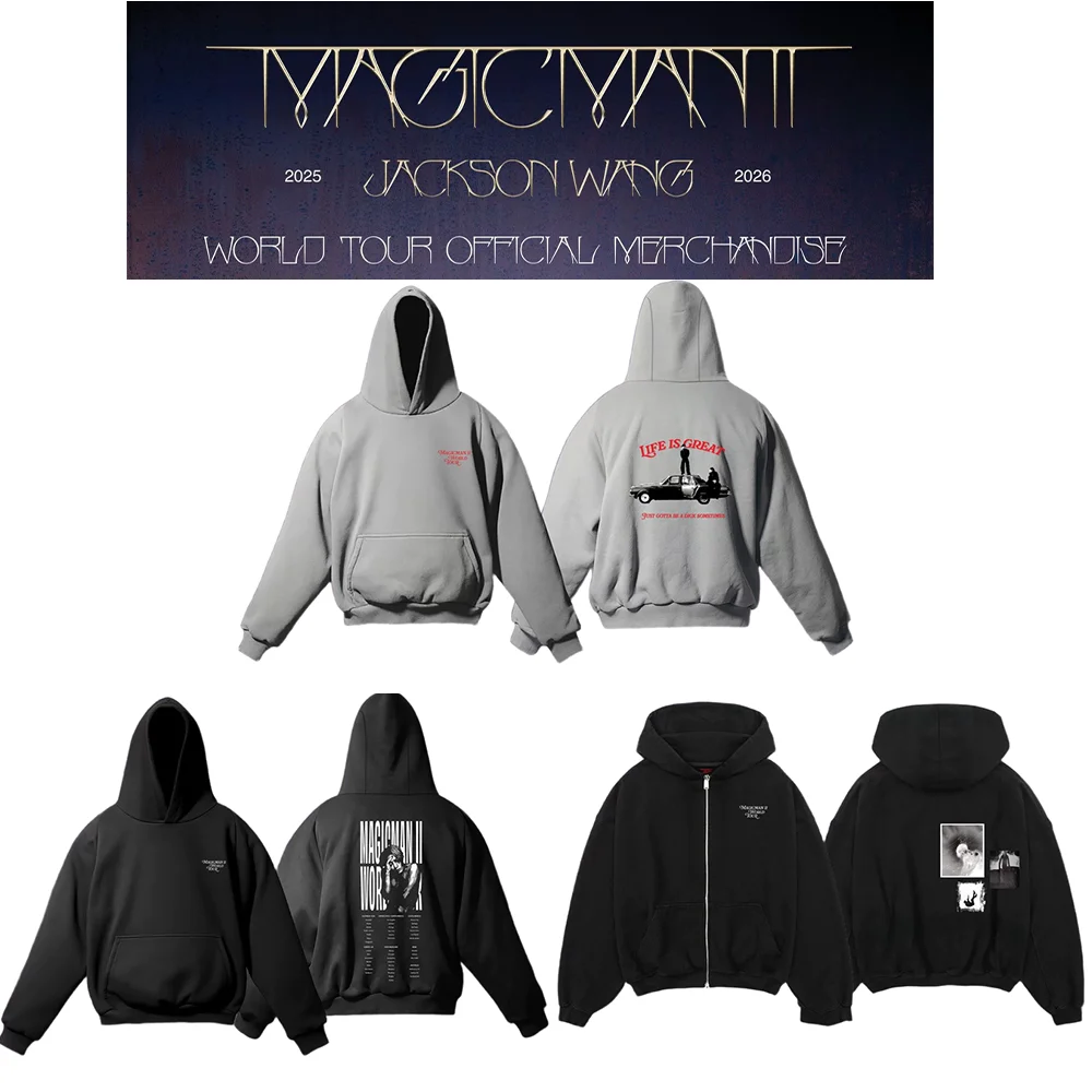 JACKSON WANG Casual Hoodie Sweater TEAMWANG 2026 Concert Sweatshirt Overcoat Couple Clothes