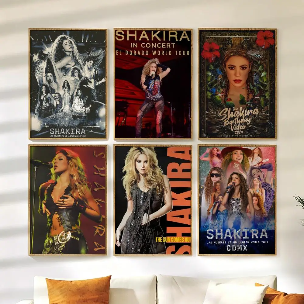 S-Shakira Singer Poster Wall Stickers HD Painting Self Adhesive Art Decals for Bedroom Living Room Home Decor