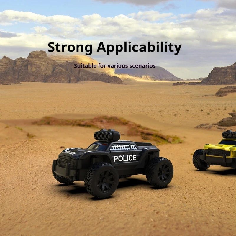 Turbo Racing C82 1:76 Scale Full Scale Mini  Police Off Road Truck Remote Control Car For Outdoor Desert Terrain Kids Hobbyists