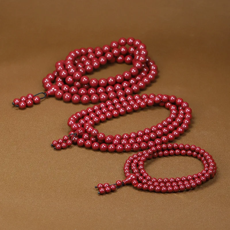 Ins Natural High-Content Purple Gold Sand Ancient Style 108 Beads Multi-Strand Bracelet