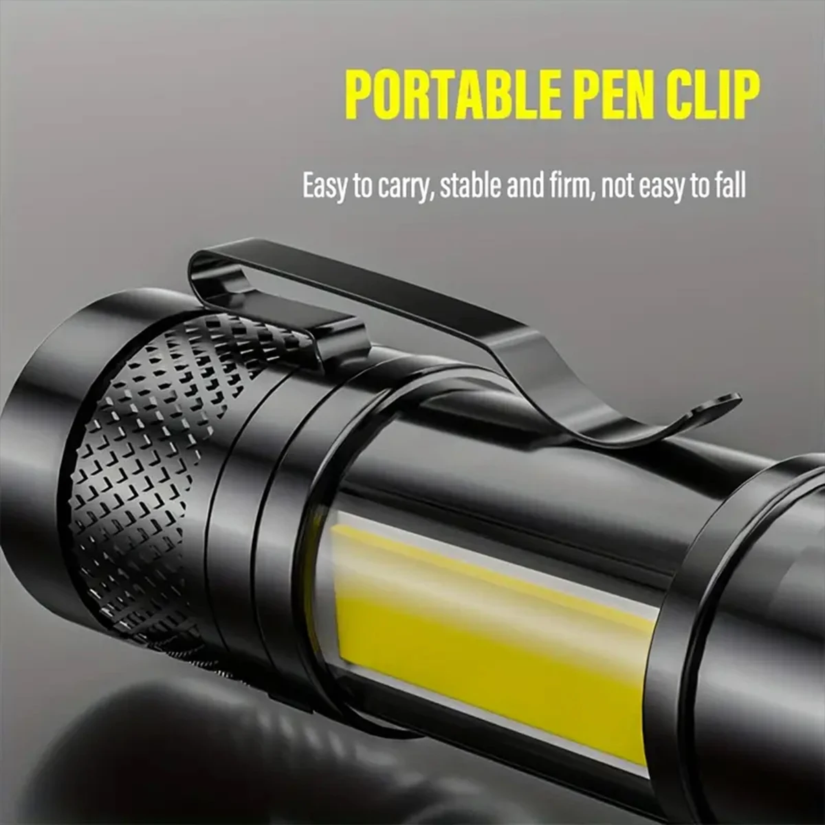 1/3/PCS Mini LED Flashlight COB+XPE Portable Flashlight Camping Light Zoomable Focus Light Tactical Flashlight with Pen Clip