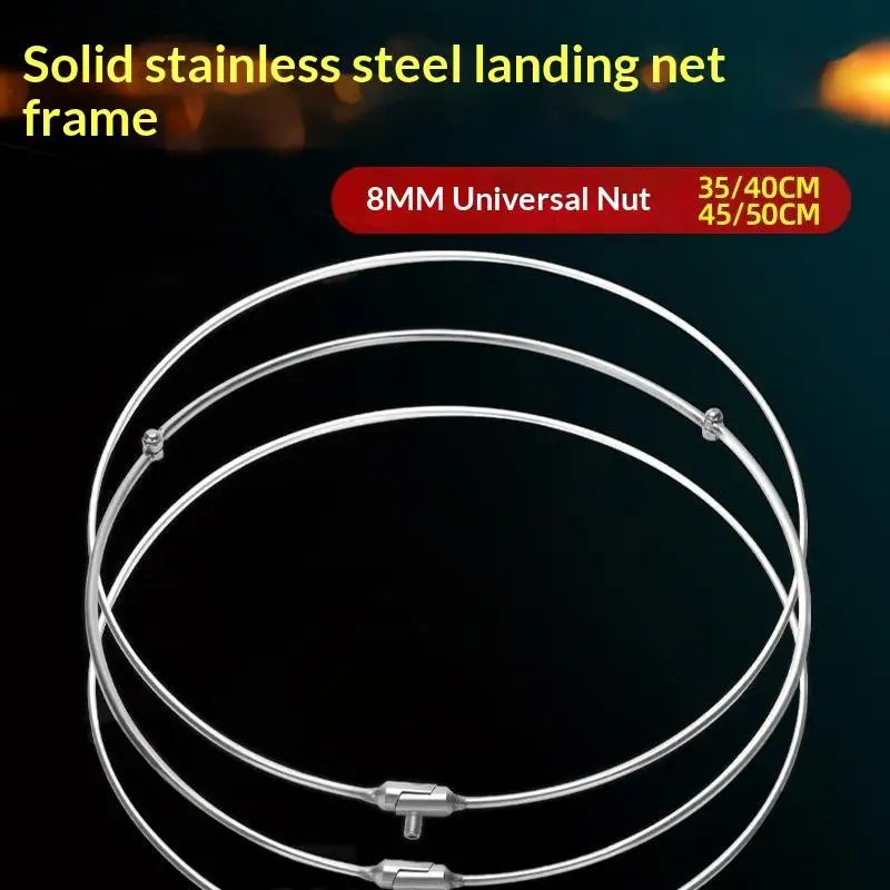 Fischernetz aus massivem Edelstahl, faltbarer Brail-Kopfring, universelle Mutter, einfache Montage für Angler-Anfänger – Detail 7