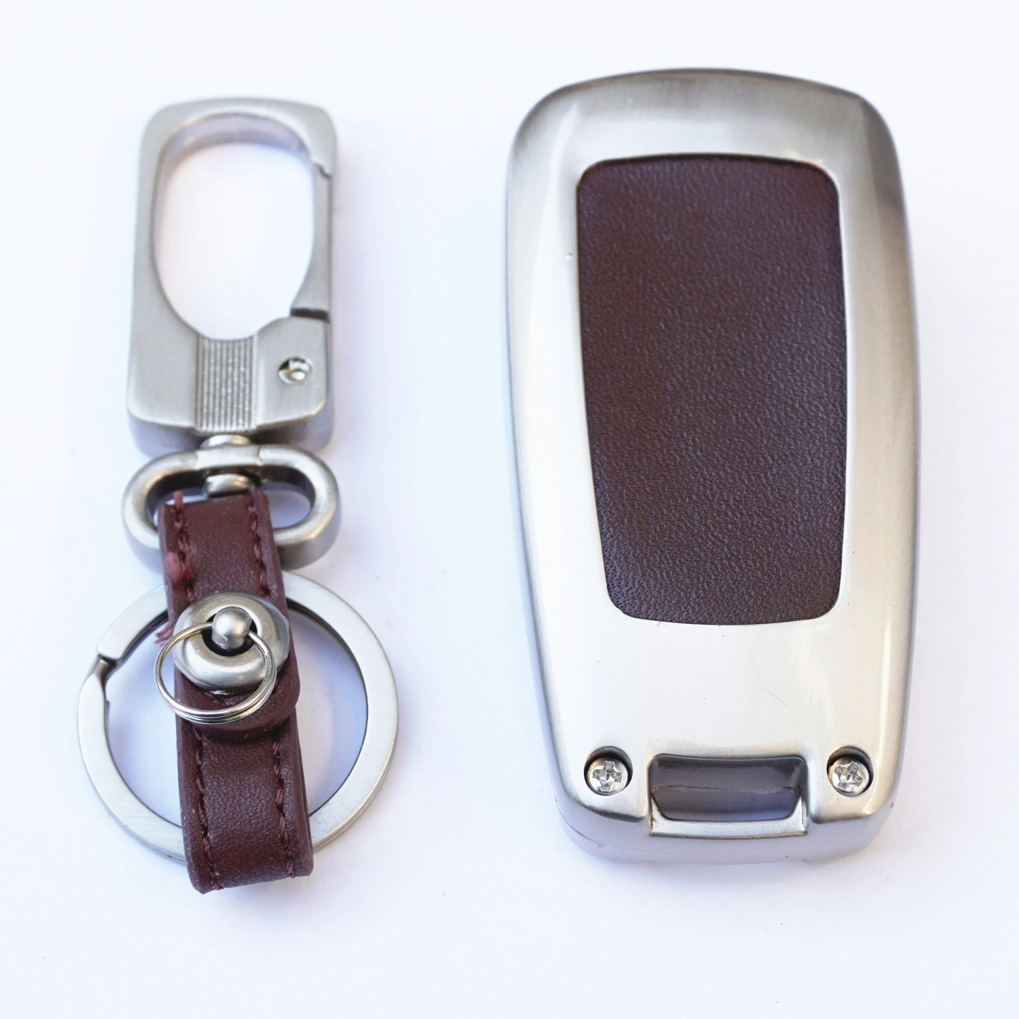 WFMJ 4 Buttons Leather Flip Smart Key Case Fob Cover for Chevrolet Chevy GMC Buick Encore Terrain Malibu Camaro Equinox