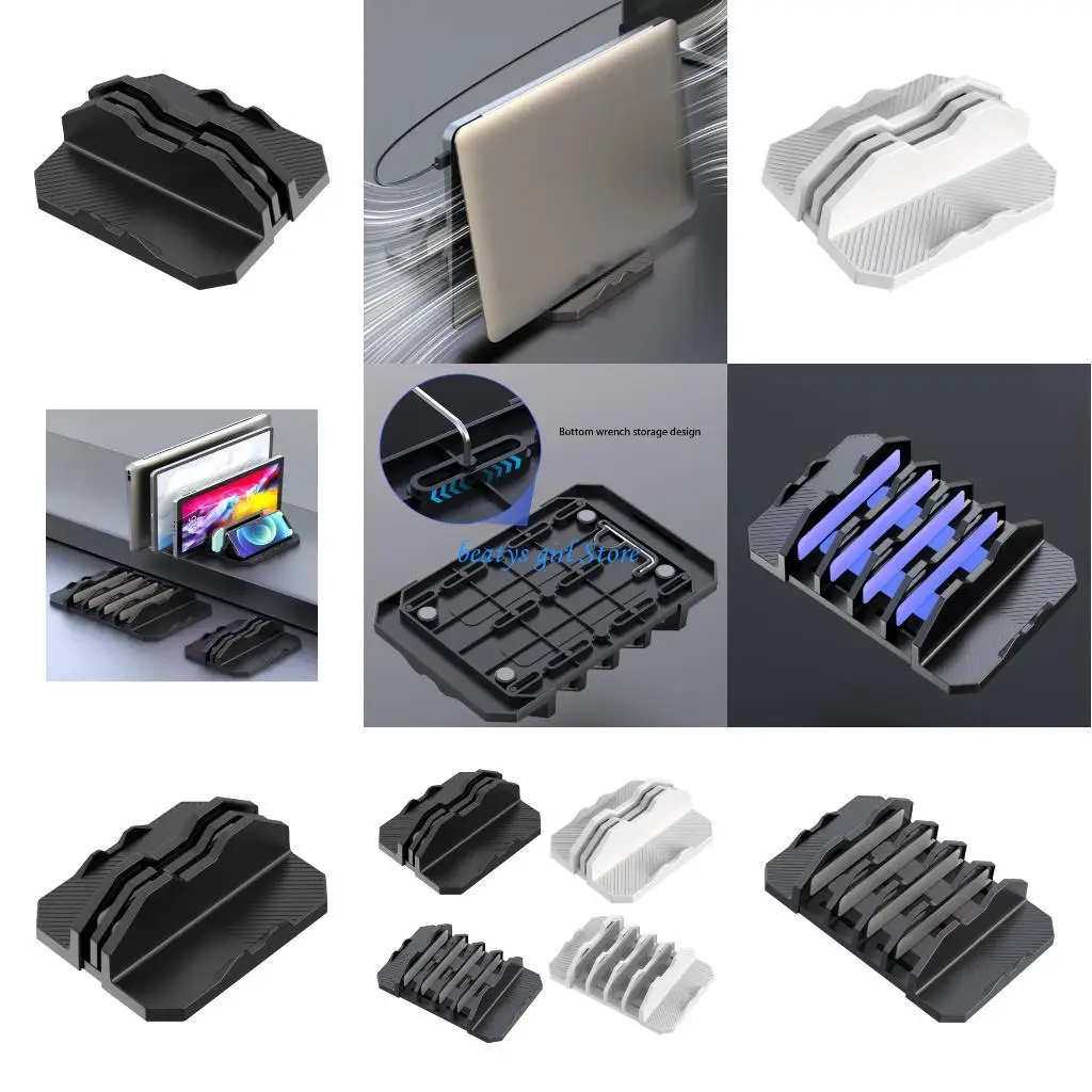 

C7AB Vertical Notebook Organiser Stand Holder Slip proof Base For Office Home Storage