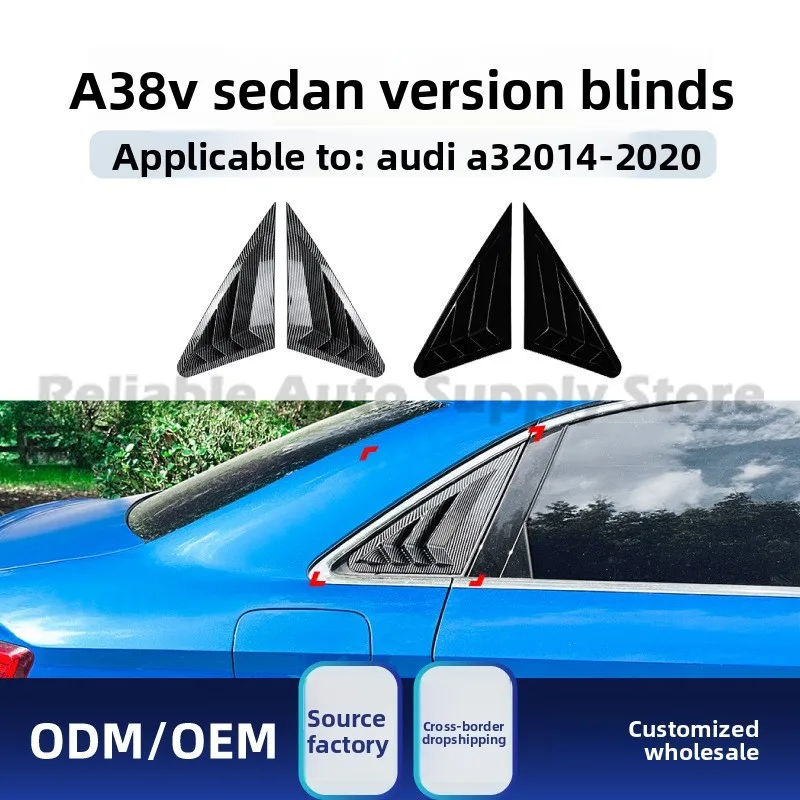 

For Audi A3 8V Sedan 2014-2020 Rear Triangle Window Blinds Decal Stylish Modification Kit High Quality Auto Accessory Durable De