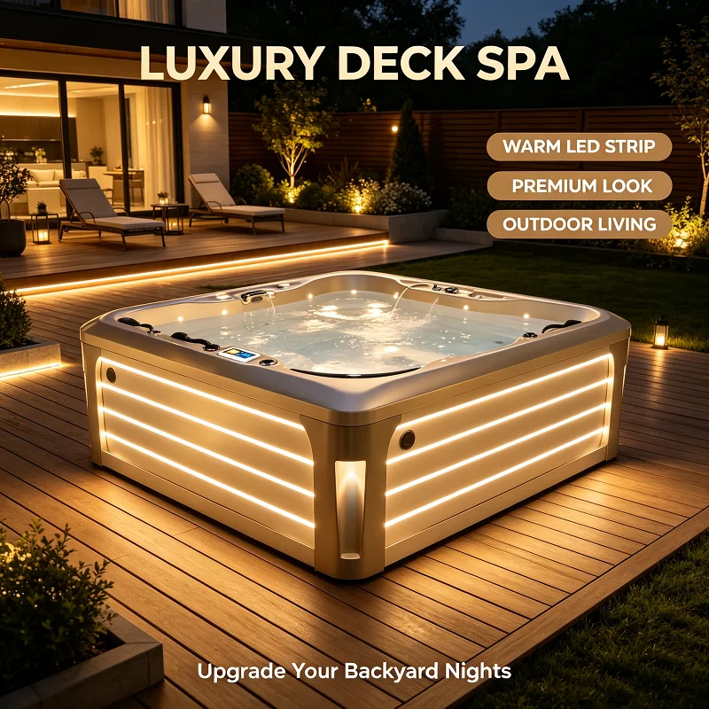 Outdoor Massage Spa Inflatable Hot Tub, 130 Air Jet Portable Bubble Pool, Heated Blower for Backyard Balcony Deck