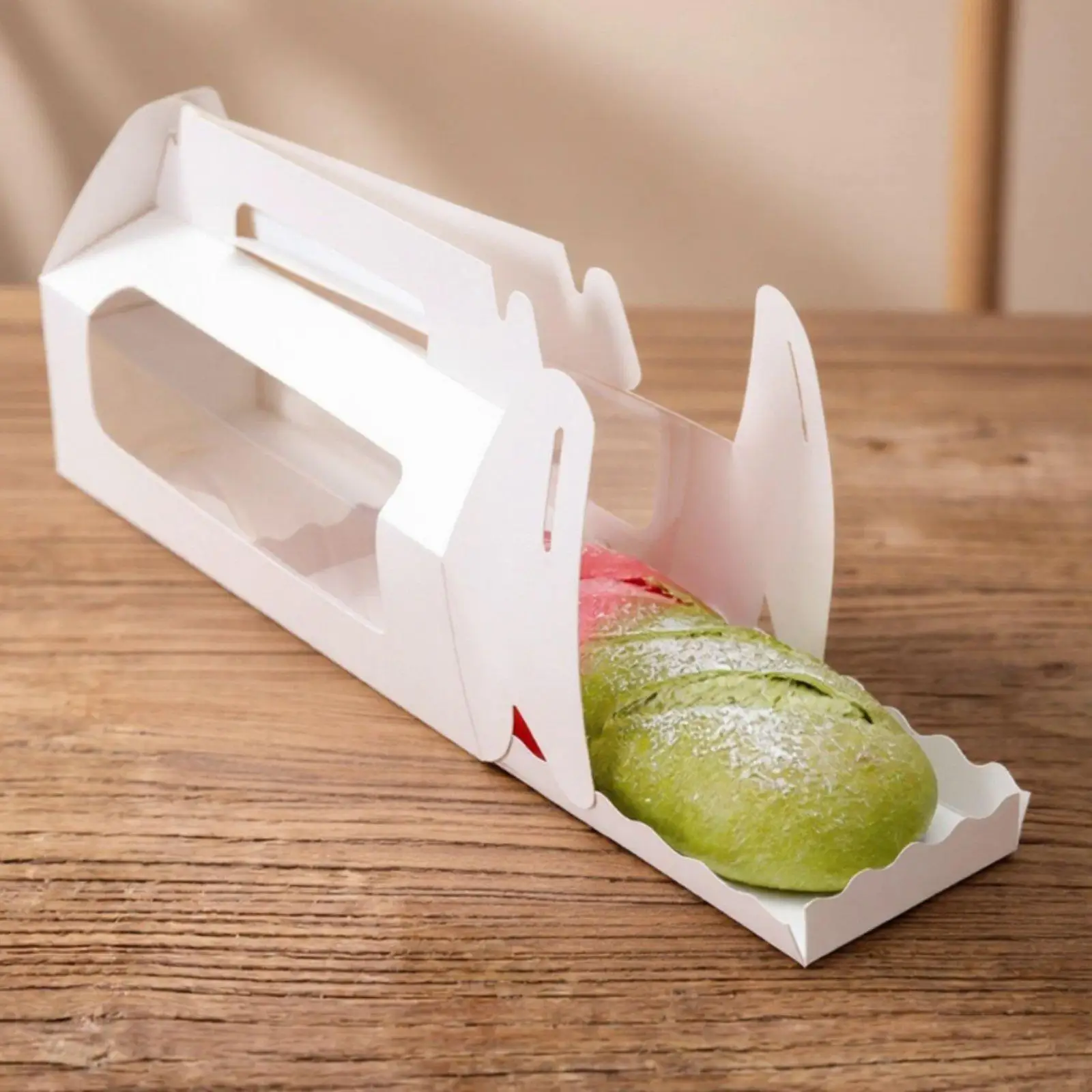 Swiss Roll Container Custom Print Cake Roll Container Easy to Carry for Takeaway