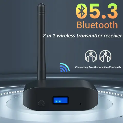 블루투스 5.3 오디오 리시버 송신기, 2 in 1 블루투스 어댑터, 3.5mm Aux 잭 RCA 스테레오 음악 무선 어댑터, TV 자동차 PC용