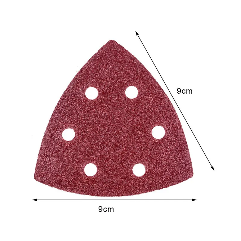 90*90mm 6 Hole Triangle Sandpaper Aluminum Oxide Hook & Loop Abrasive Sanding Disc For Wood Sanding Sanding Sheets