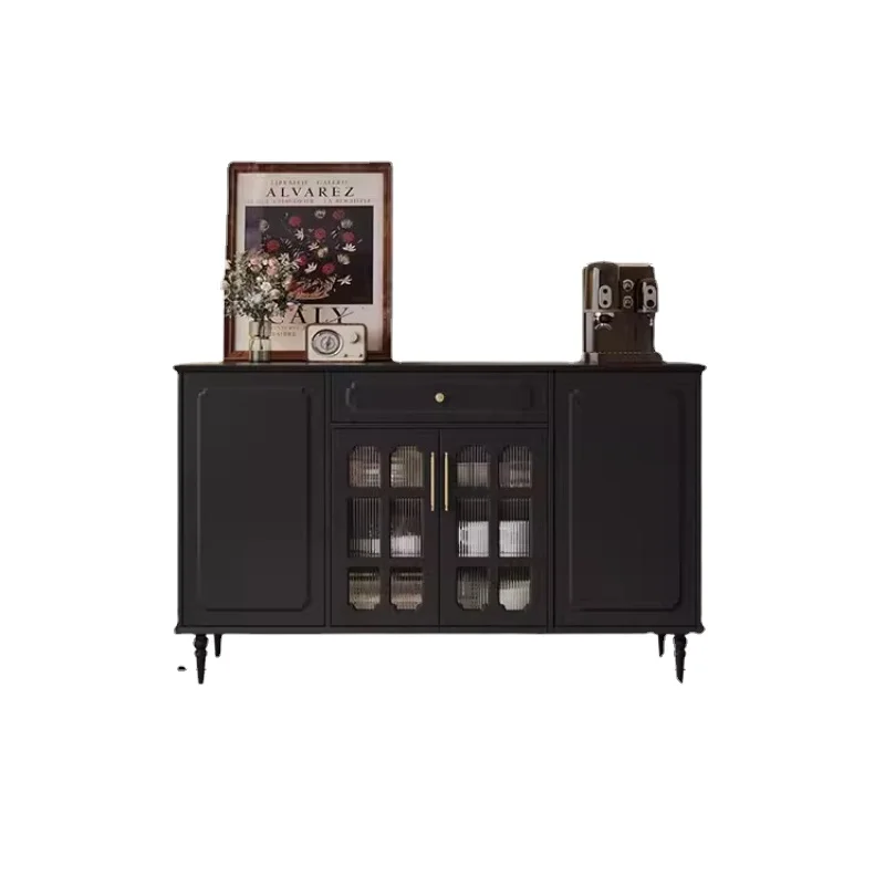 

American Retro Sideboard Dining Room Modern Minimalist Storage Black Multi-Functional Tea Cabinet