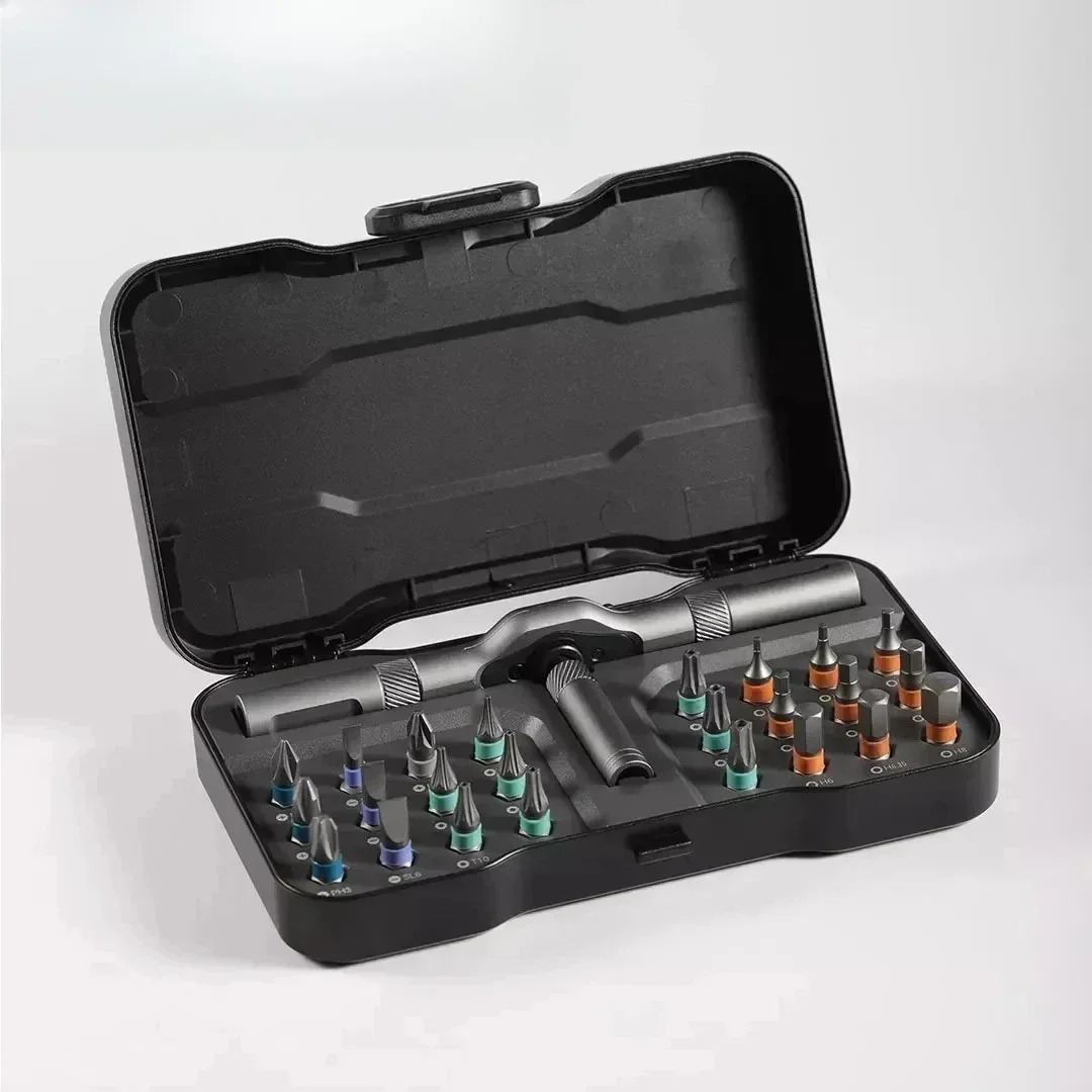 For DUKA RS1 Screwdriver Set 24 In 1 Ratchet Wrench Screwdriver Magnetic Bits Kit Hand Tool Multi-purpose DIY    Repair T