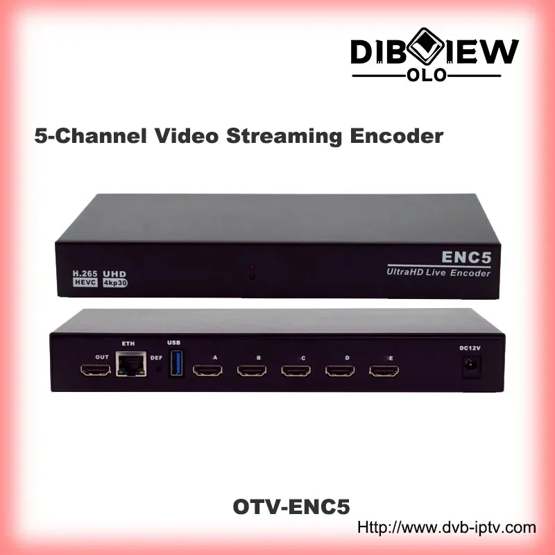 

UHD Live Broadcast Video Streaming 5-Channel HD 4K 30FPS IPTV Encoder Decoder Codec H.265 HEVC H.264 NDI HX SRT HLS RTMPS