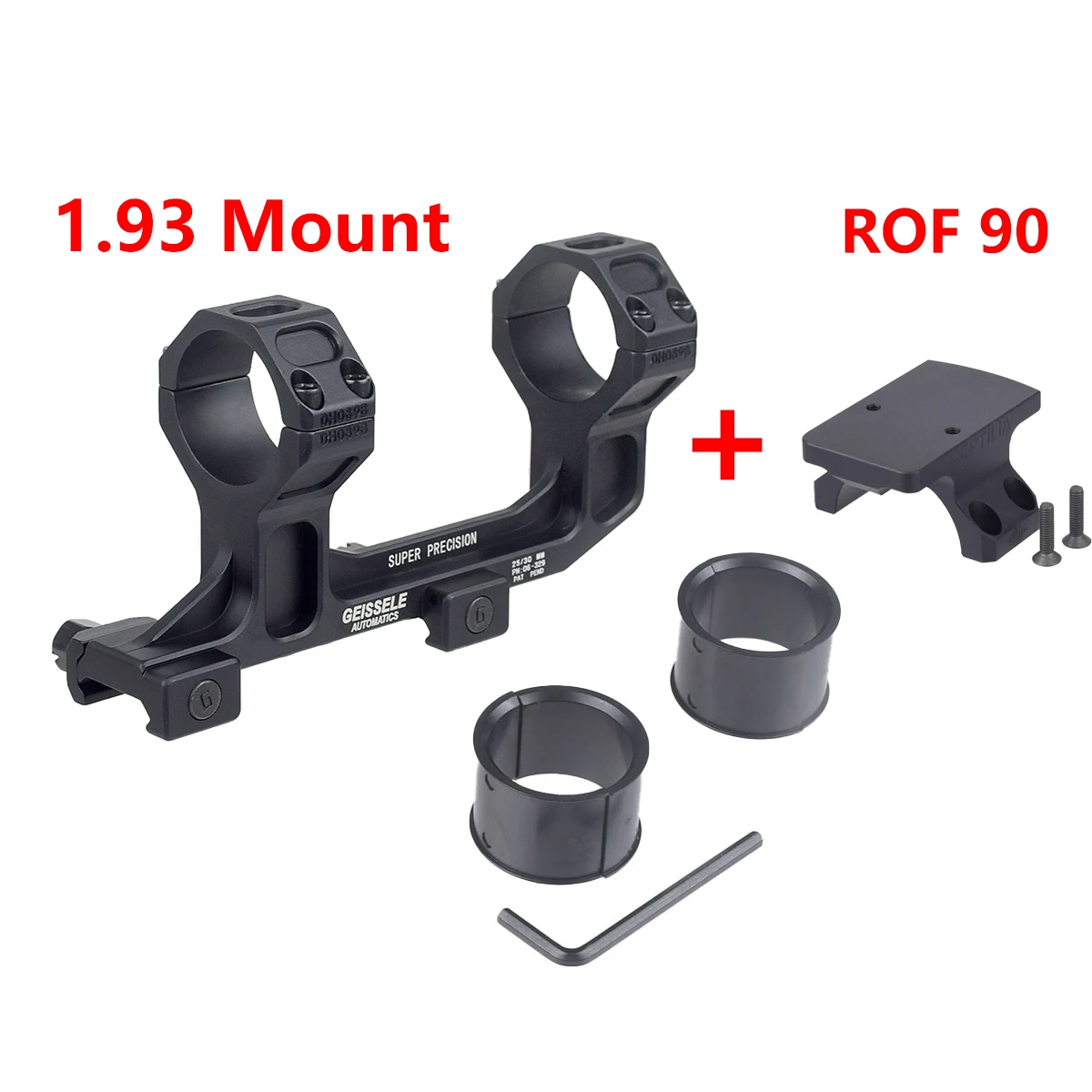 GEISSELE Super Precision Dual Rings Scope Mount AR15 Mount With Reptilia 30mm ROF-90 ROF-45 Mount For RMR SRO Red Dot Sight
