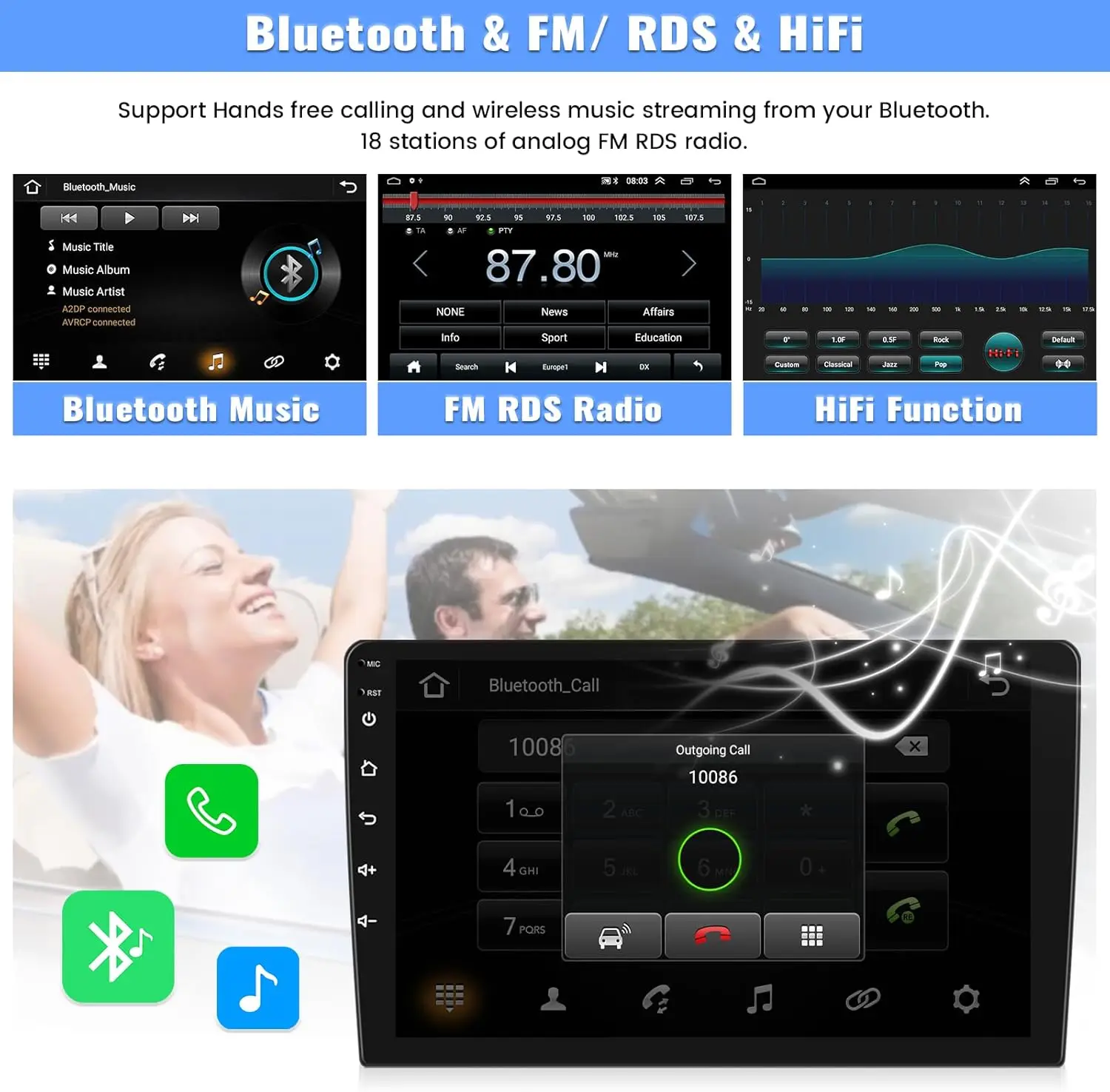 2G + 64G Android 13 ستيريو سيارة لسيارة Jeep Grand Cherokee 2014-2017، شاشة لمس 9 بوصة، CarPlay اللاسلكي، Android Auto، GPS، Bluetooth، #5