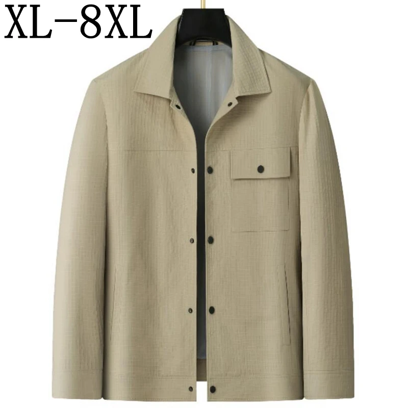 

8XL 7XL 6XL 2024 New Spring Autumn Top Grade Luxury Plaid Jackets Men Long Sleeve Lapel Mens Coats Casual Loose Jacket For Man