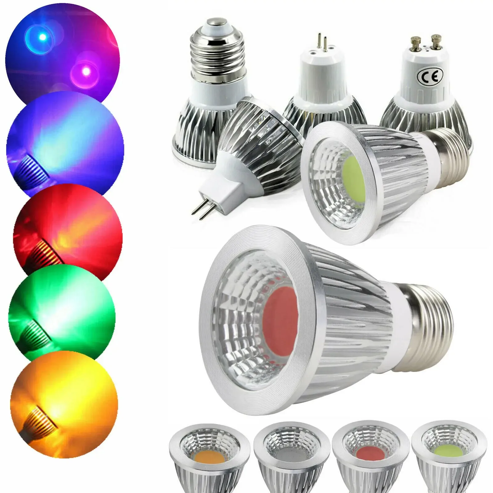 E12 E14 E27 B22 GU10 GU5.3 LED Spotlight Bulb Dimmable COB 6W 9W 12W Energy Saving Ultra Bright Lamp Home Party AC 110V 220V