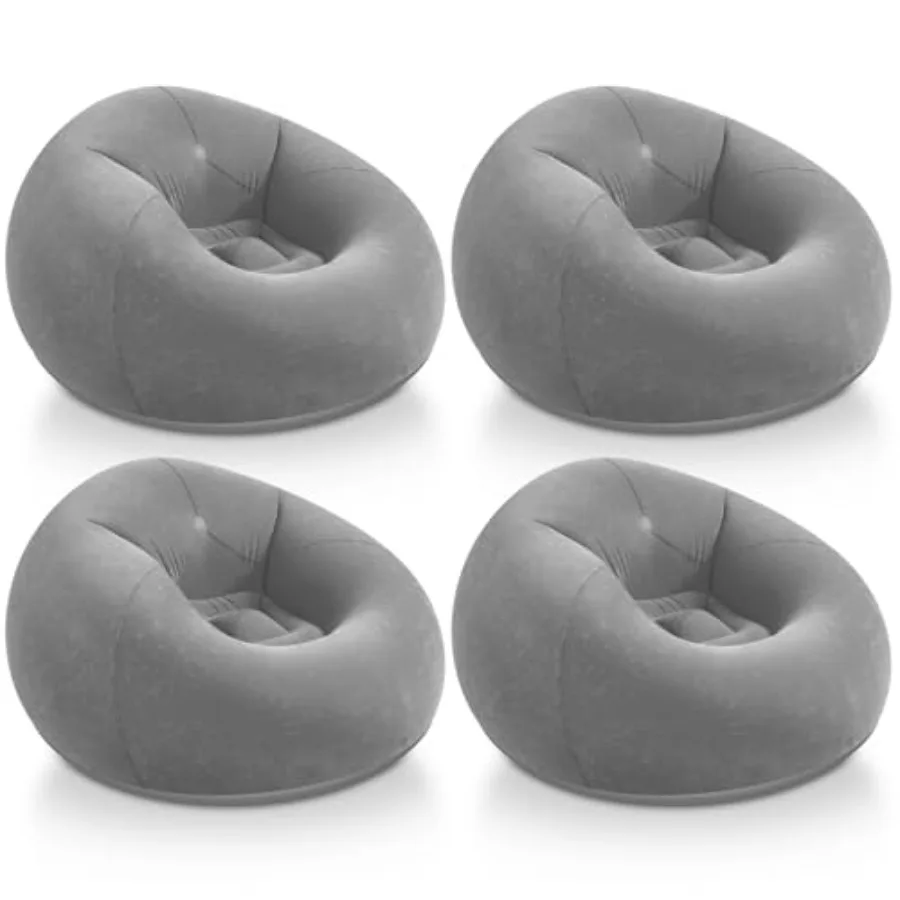 

Inflatable Bean Bag Chairs Outdoor Blow up Camping Chairs Inflatable Lazy Sofa Folding Portable Bean Bag Loungers Couch Dark Gr