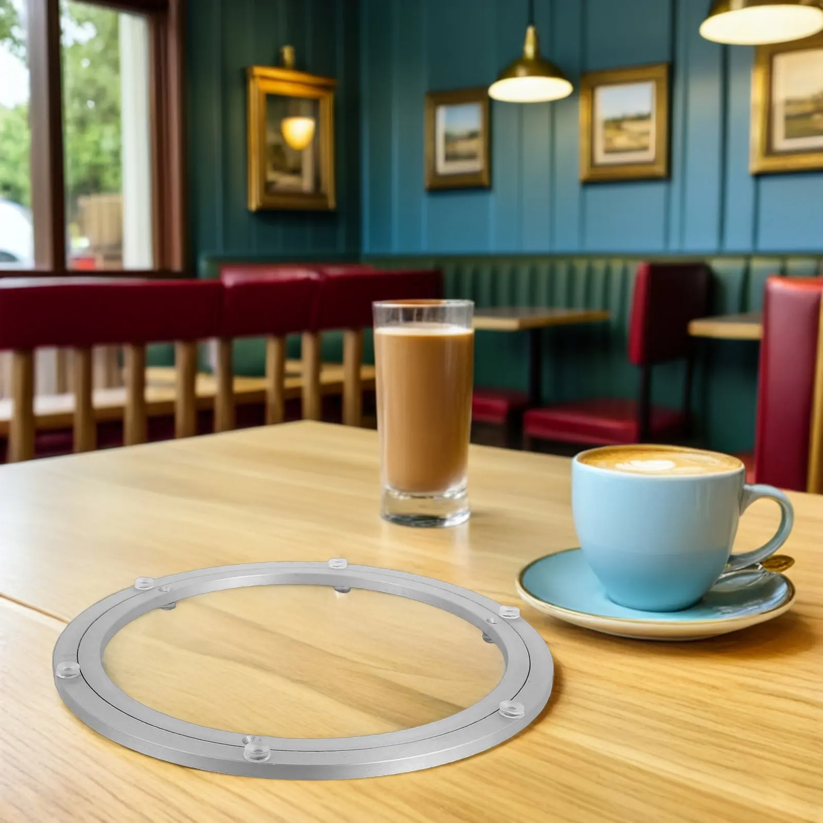 Aluminum Alloy Dining Table Turntable Bearing Plate Silent Swivel Lazy Susan Heavy Duty Rotating Dinner Serving Tray Base