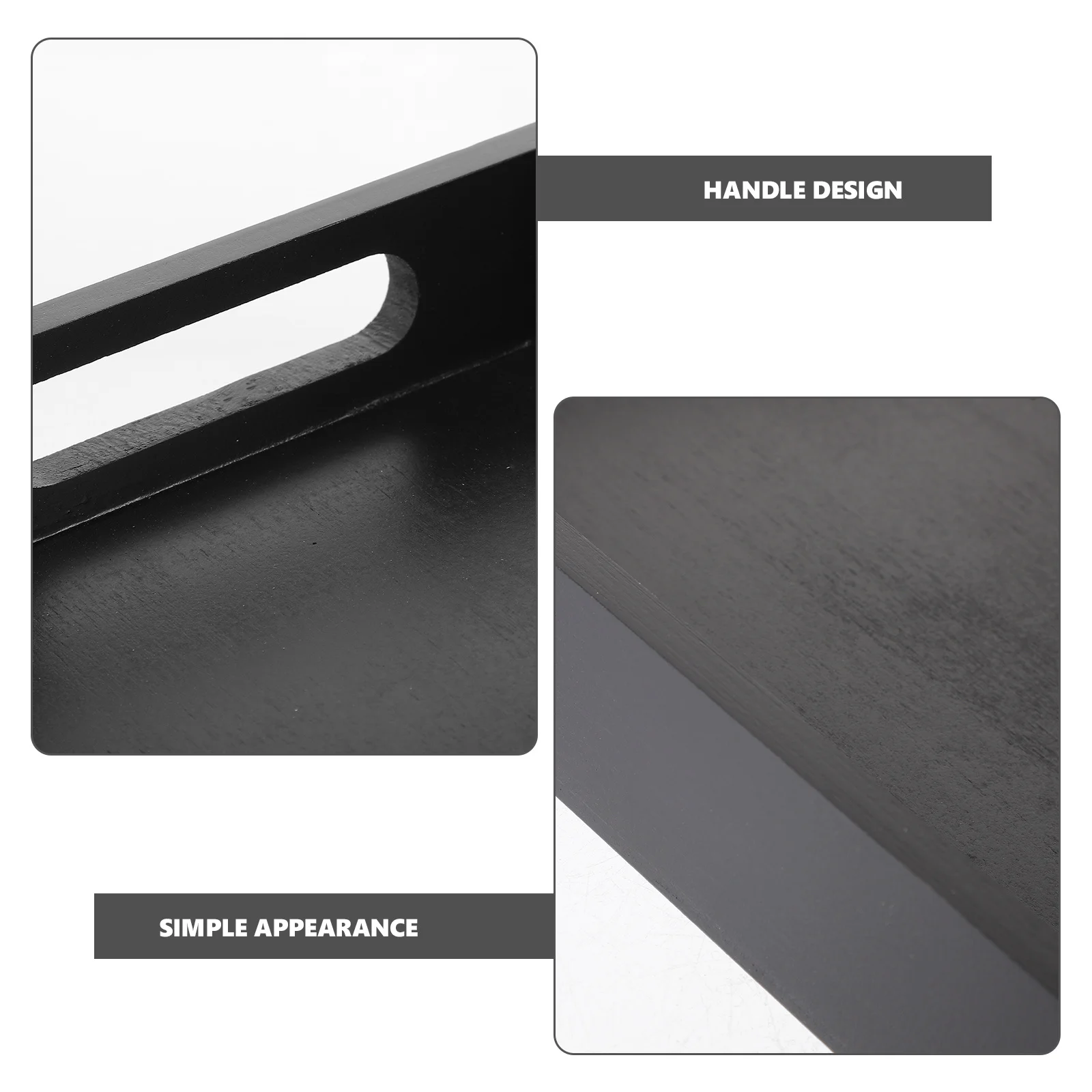 

Sturdy Black Rectangular Wooden Serving For Fruit Snacks Bread Tea Coffee Household Decor Tray Decorative Serving Tray